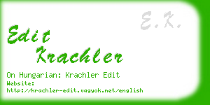 edit krachler business card